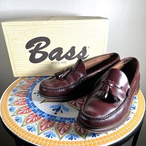 Bass Burgundy Tassel Loafers